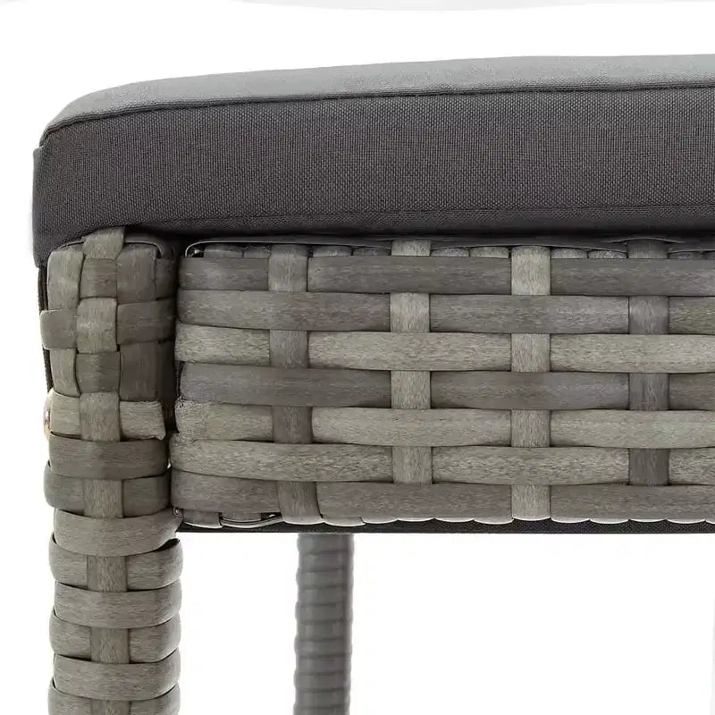 Conjunto de bar para patio vidaXL - madera maciza y poliratán en varios colores