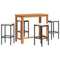 vidaXL Garden Bar Set with Solid Acacia and Poly Rattan