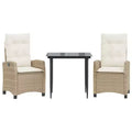vidaXL Patio Dining Set with Cushions - Poly Rattan
