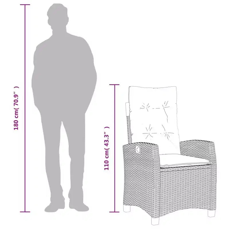 Conjunto de comedor para patio vidaXL con cojines - Poliratán