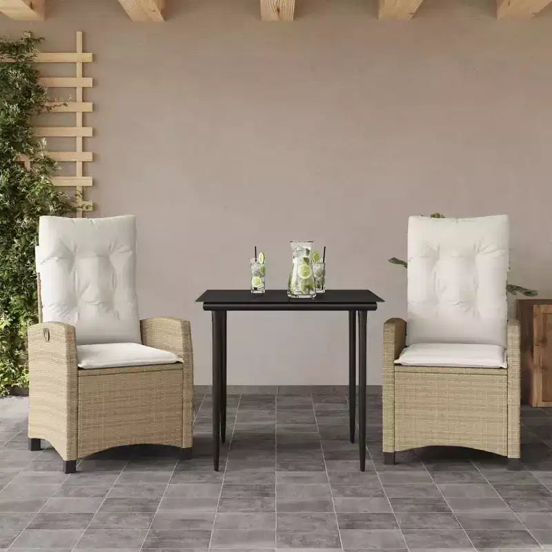 Conjunto de comedor para patio vidaXL con cojines - Poliratán