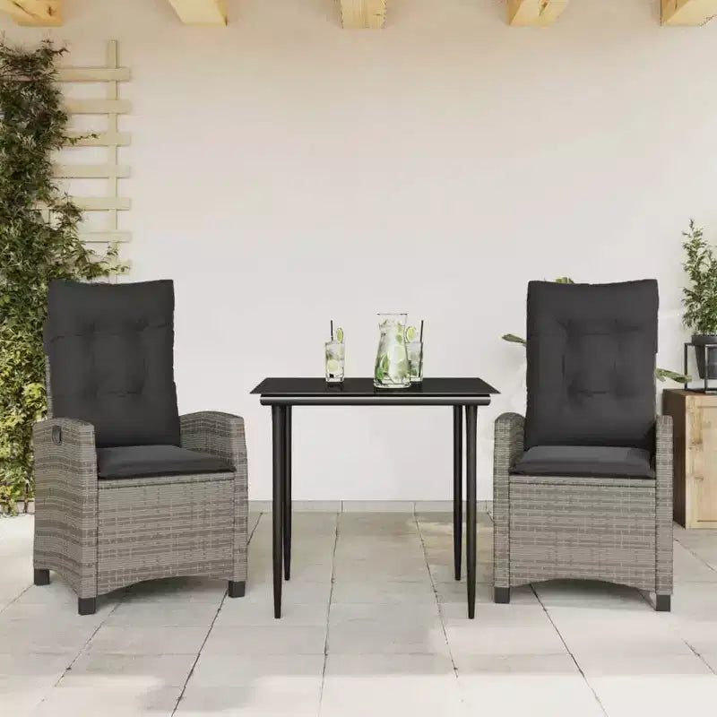 Conjunto de comedor de patio de moda vidaXL, poliratán