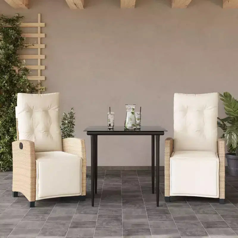 Conjunto de comedor para exteriores vidaXL con cojines y mesa rectangular