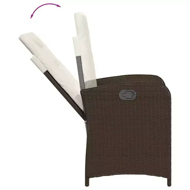 Conjunto de comedor de jardín moderno vidaXL con cojines de poliratán