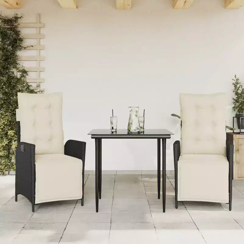 Conjunto moderno de comedor para jardín de vidaXL en mimbre