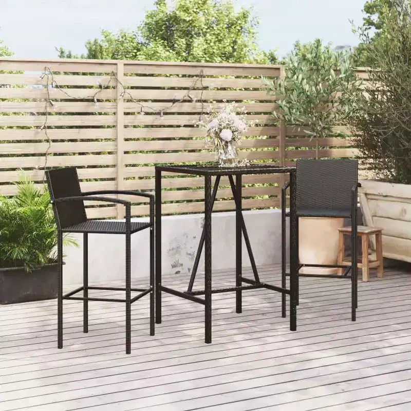 Conjunto de bar de jardín moderno vidaXL con ratán y vidrio