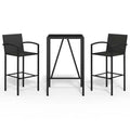 vidaXL Trendy Garden Bar Set with Rattan and Glass