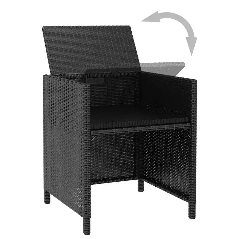 Conjunto de comedor para patio vidaXL, mesa y sillas de exterior de ratán sintético y madera de acacia