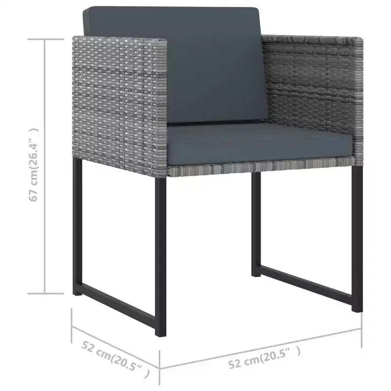 Ensemble repas de jardin vidaXL avec table et chaises d'extérieur en résine tressée