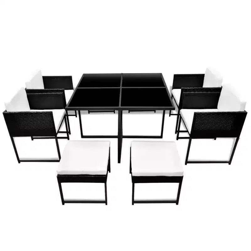 Ensemble repas de jardin vidaXL avec table et chaises d'extérieur en résine tressée