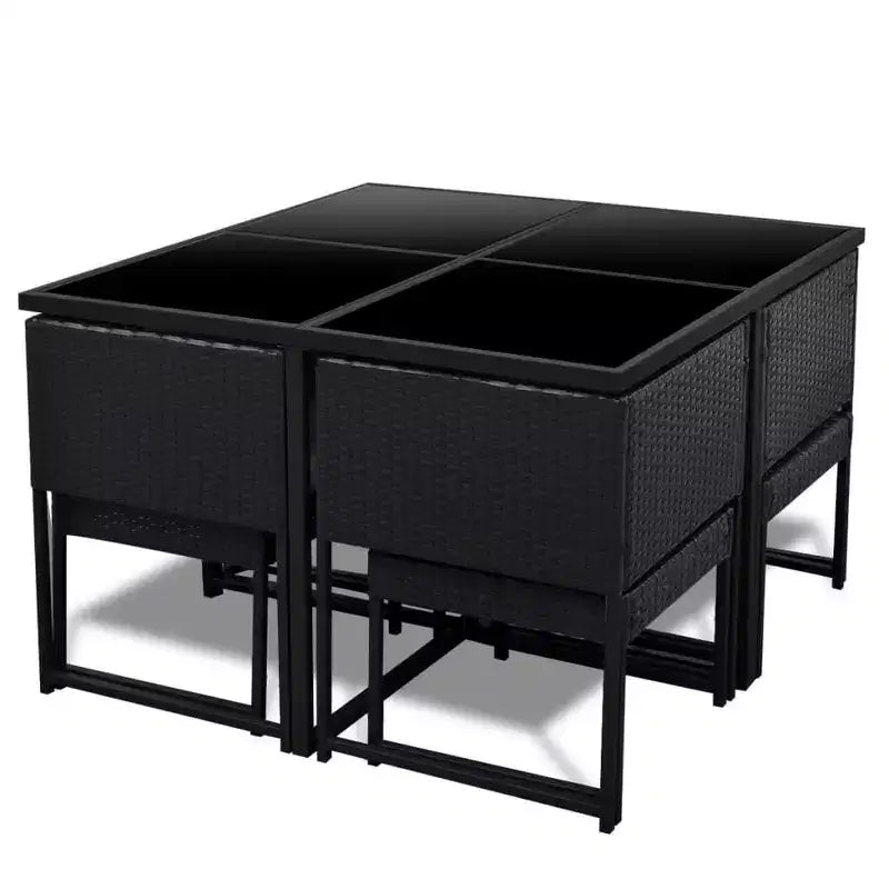 Ensemble repas de jardin vidaXL avec table et chaises d'extérieur en résine tressée