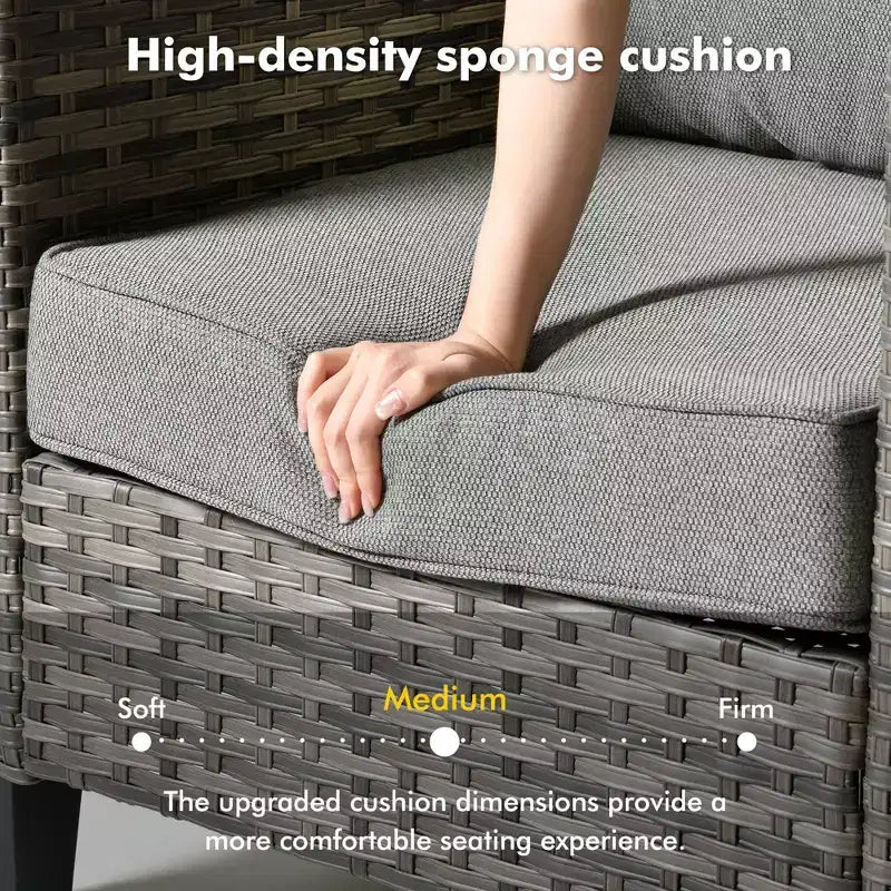 Juego de sillas para patio con brasero HOMLUX de 7 piezas, con sillas giratorias y mesa con brasero, resistente a la intemperie