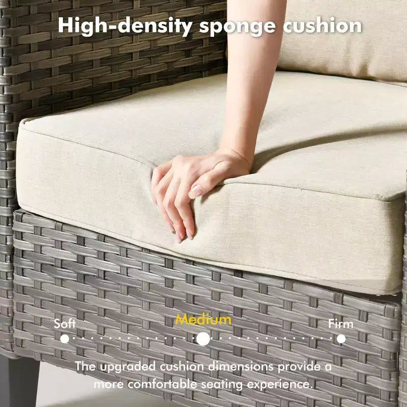 Juego de sillas para patio con brasero HOMLUX de 7 piezas, con sillas giratorias y mesa con brasero, resistente a la intemperie