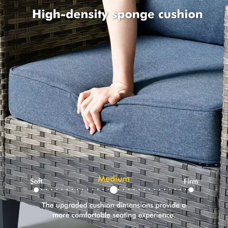 Juego de sillas para patio con brasero HOMLUX de 7 piezas, con sillas giratorias y mesa con brasero, resistente a la intemperie