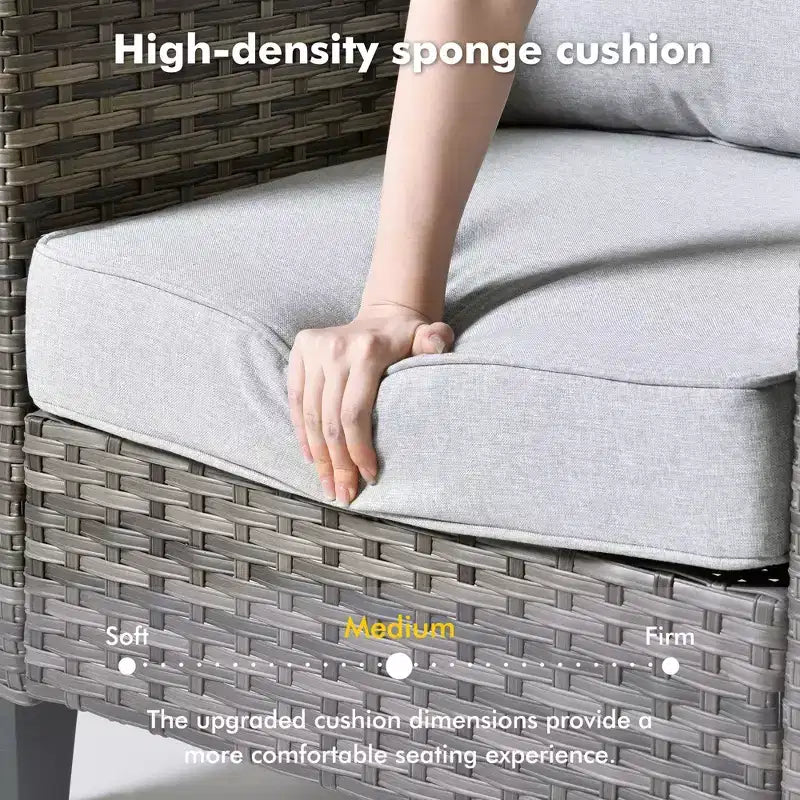 Juego de sillas para patio con brasero HOMLUX de 7 piezas, con sillas giratorias y mesa con brasero, resistente a la intemperie