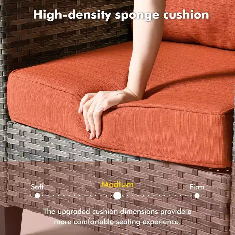 Juego de sillas para patio con brasero HOMLUX de 7 piezas, con sillas giratorias y mesa con brasero, resistente a la intemperie