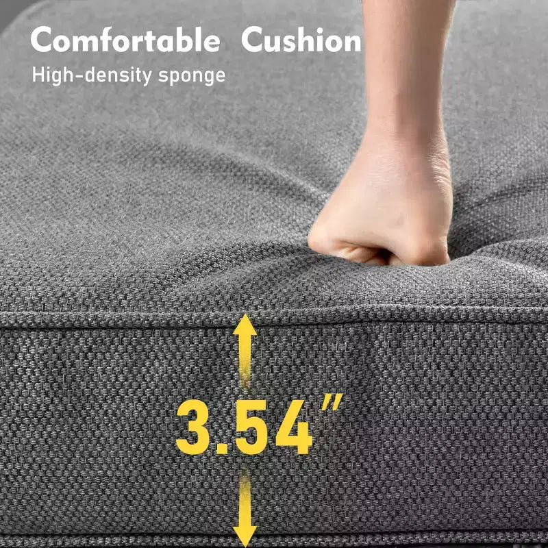 HOMLUX ensemble de conversation de patio en osier de 6 PCS avec canapé 3 places avec coussin, chaises en rotin, poufs et table basse