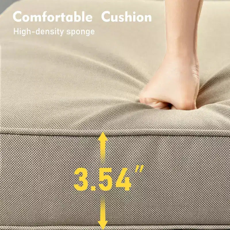 HOMLUX ensemble de conversation de patio en osier de 6 PCS avec canapé 3 places avec coussin, chaises en rotin, poufs et table basse