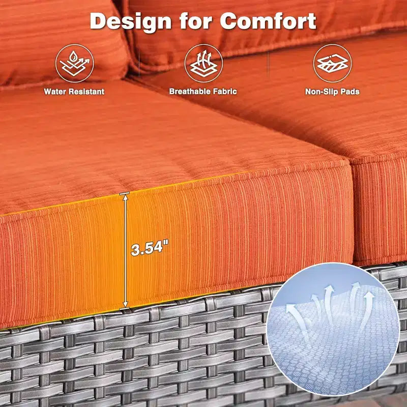 Ensemble de fauteuils à bascule pivotants à 360° HOMLUX de 3 pièces pour l'extérieur, ensemble de sièges de bistrot de jardin avec table d'appoint et coussin