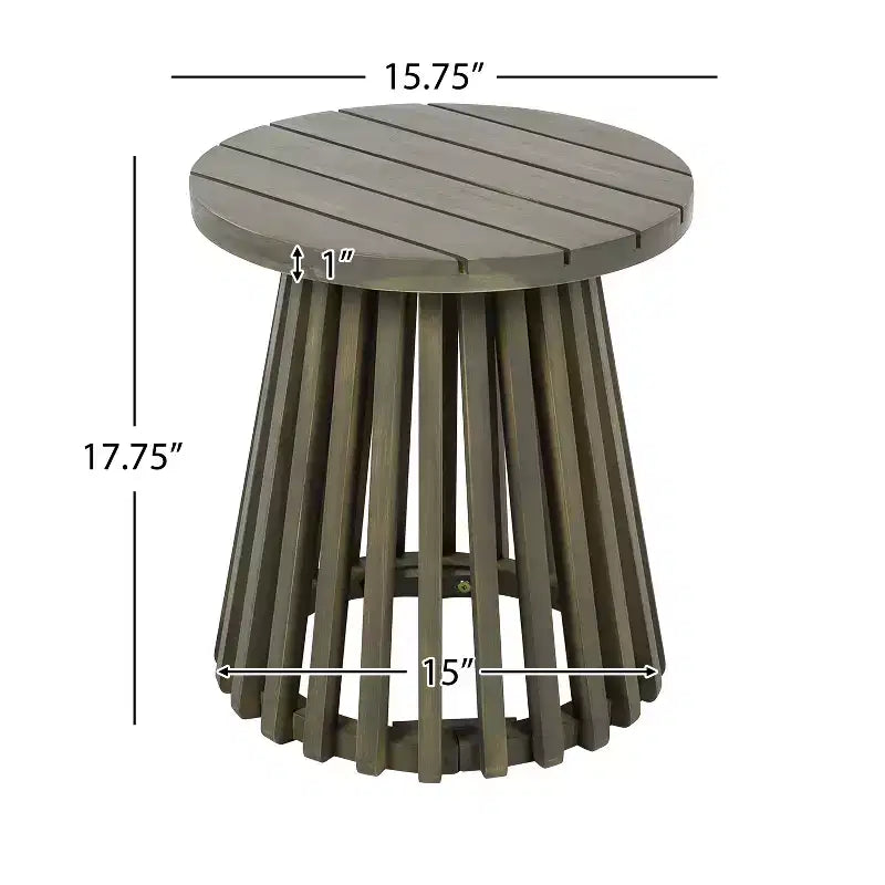 Juego de conversación para patio de 3 piezas, muebles de exterior de madera de acacia, 2 sillones club con mesa auxiliar para jardín/patio/terraza - ModernLuxe
