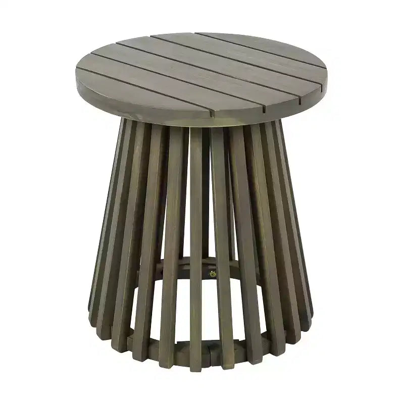 Juego de conversación para patio de 3 piezas, muebles de exterior de madera de acacia, 2 sillones club con mesa auxiliar para jardín/patio/terraza - ModernLuxe