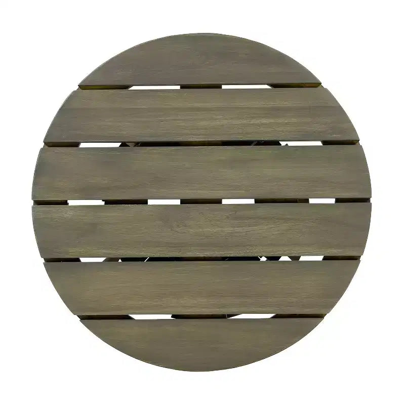 Juego de conversación para patio de 3 piezas, muebles de exterior de madera de acacia, 2 sillones club con mesa auxiliar para jardín/patio/terraza - ModernLuxe