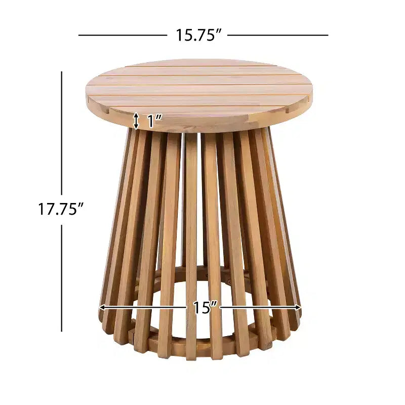 Juego de conversación para patio de 3 piezas, muebles de exterior de madera de acacia, 2 sillones club con mesa auxiliar para jardín/patio/terraza - ModernLuxe