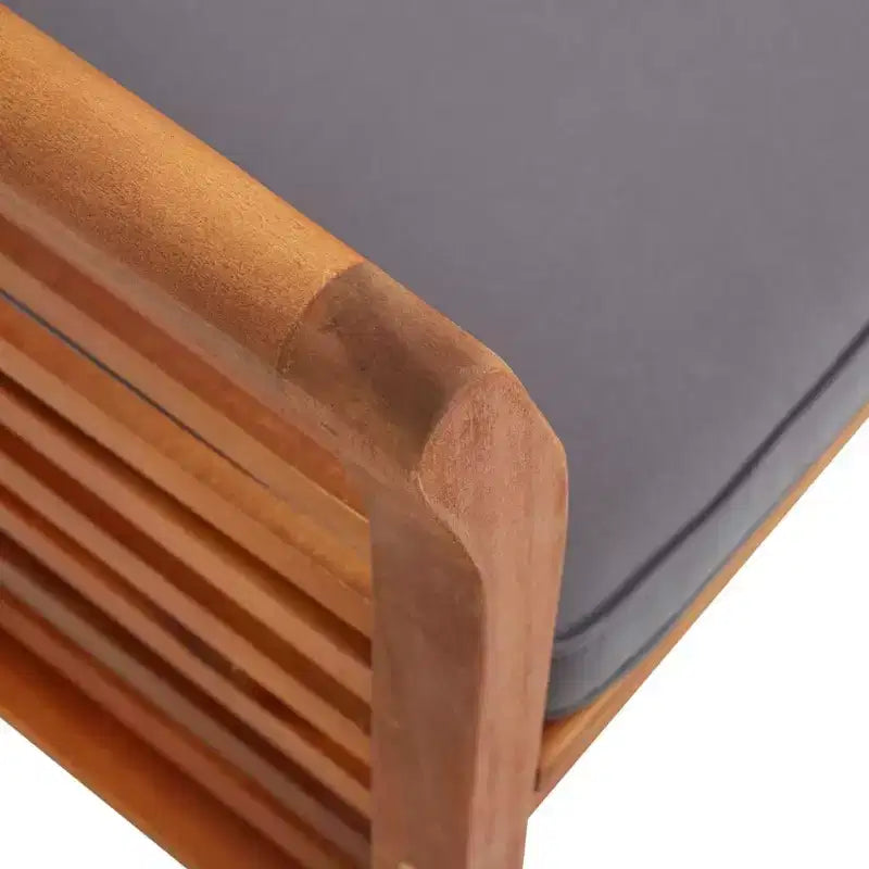 Conjunto de comedor para exteriores de 3 piezas de madera maciza de acacia vidaXL, con cojines
