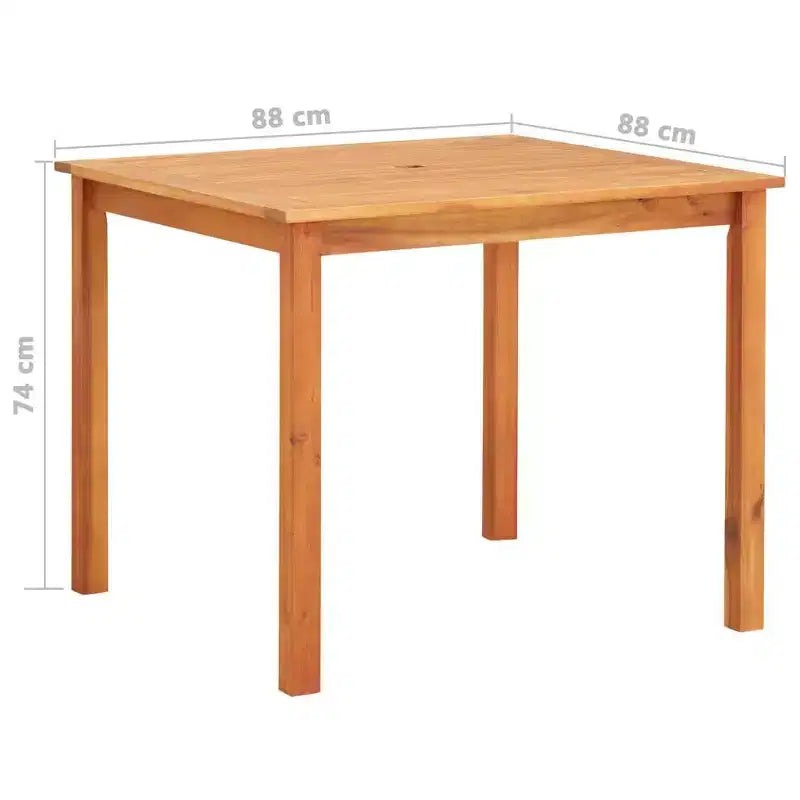 Conjunto de comedor para exteriores de 3 piezas de madera maciza de acacia vidaXL, con cojines