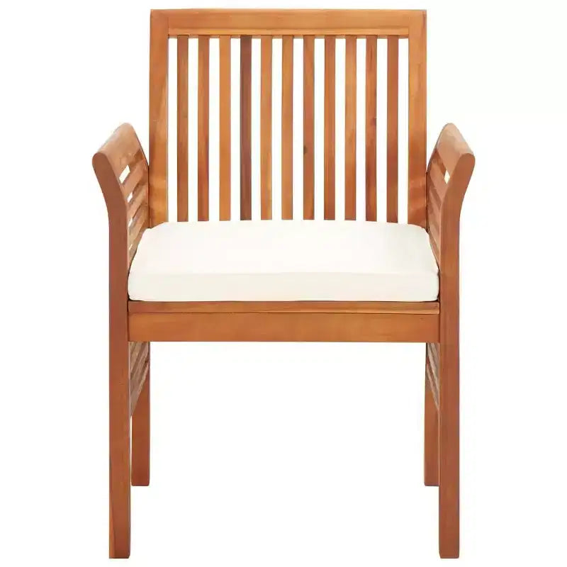 Conjunto de comedor para exteriores de 3 piezas de madera maciza de acacia vidaXL, con cojines