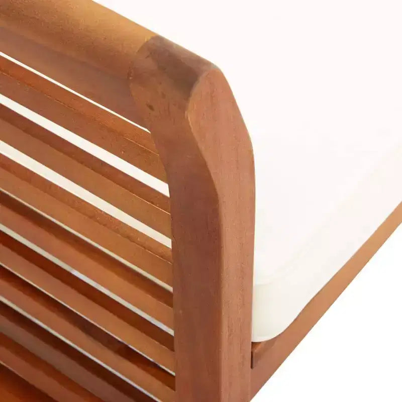 Conjunto de comedor para exteriores de 3 piezas de madera maciza de acacia vidaXL, con cojines