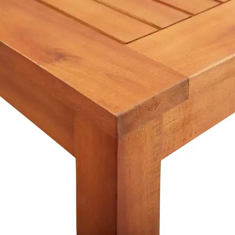 Conjunto de comedor para exteriores de 3 piezas de madera maciza de acacia vidaXL, con cojines