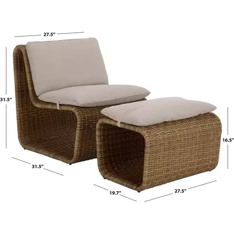 Juego de sala para patio Drew - Interior/exterior - PAT7542 - Natural/Topo - Safavieh