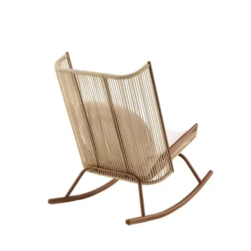 Juego de comedor de patio de 2 piezas Christopher Knight Home Suman estilo granja, con mesa de madera de acacia y mecedora de hierro