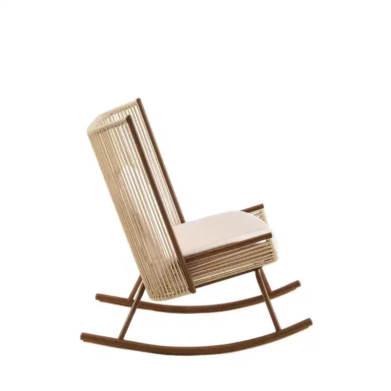 Juego de comedor de patio de 2 piezas Christopher Knight Home Suman estilo granja, con mesa de madera de acacia y mecedora de hierro