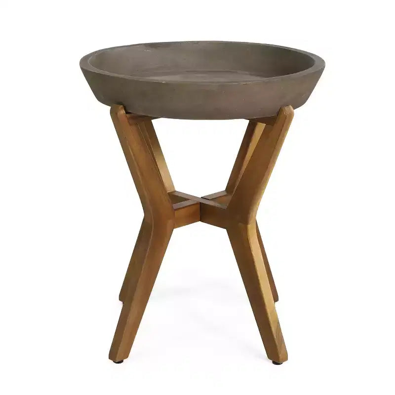 Christopher Knight Home Sunita conjunto de comedor de 3 piezas para patio, estilo rústico, con mesa de madera de acacia y mecedoras de hierro