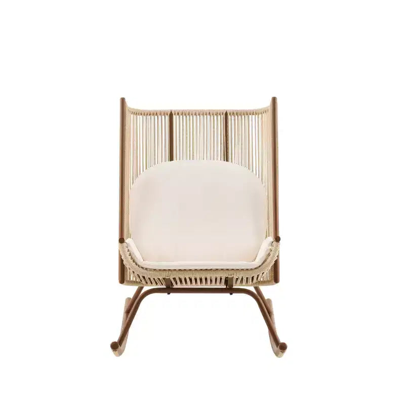 Christopher Knight Home Sunita conjunto de comedor de 3 piezas para patio, estilo rústico, con mesa de madera de acacia y mecedoras de hierro