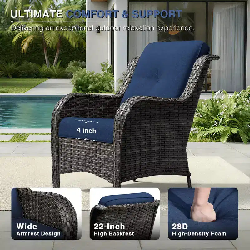 Conjunto de sofá para exteriores UPTIOT resistente a todo tipo de clima, con otomana convertible y mesa de centro