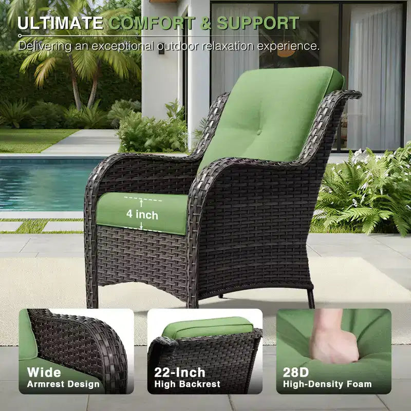 Conjunto de sofá para exteriores UPTIOT resistente a todo tipo de clima, con otomana convertible y mesa de centro