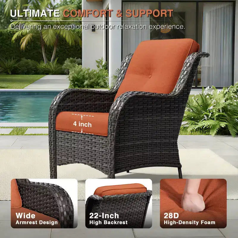 Conjunto de sofá para exteriores UPTIOT resistente a todo tipo de clima, con otomana convertible y mesa de centro