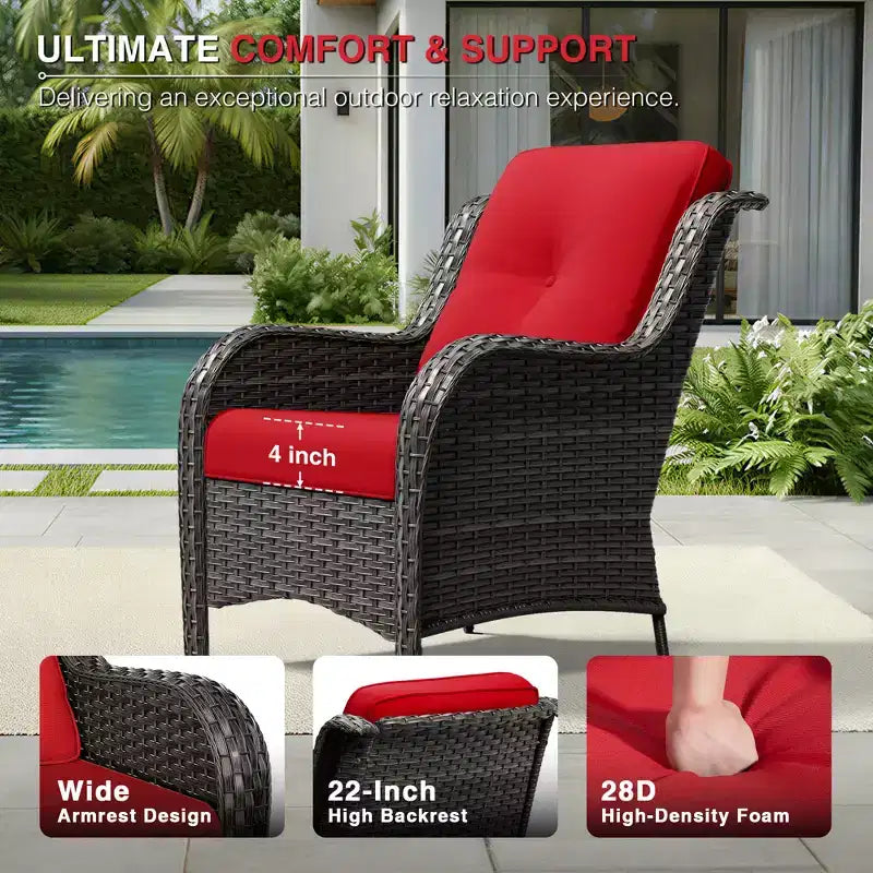 Conjunto de sofá para exteriores UPTIOT resistente a todo tipo de clima, con otomana convertible y mesa de centro