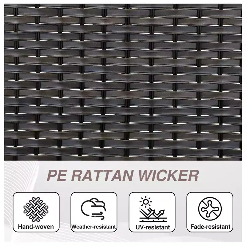 Conjunto de muebles de exterior de 4 piezas EAGLE PEAK, sofá de mimbre de PE para patio y 2 sillas con mesa de centro, conjunto de conversación de ratán
