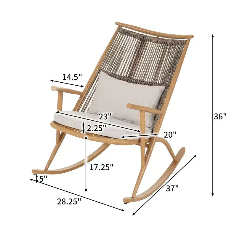Silla mecedora de ratán para exteriores de 3 piezas Ilaria de Christopher Knight Home con mesa auxiliar de azulejos de cerámica