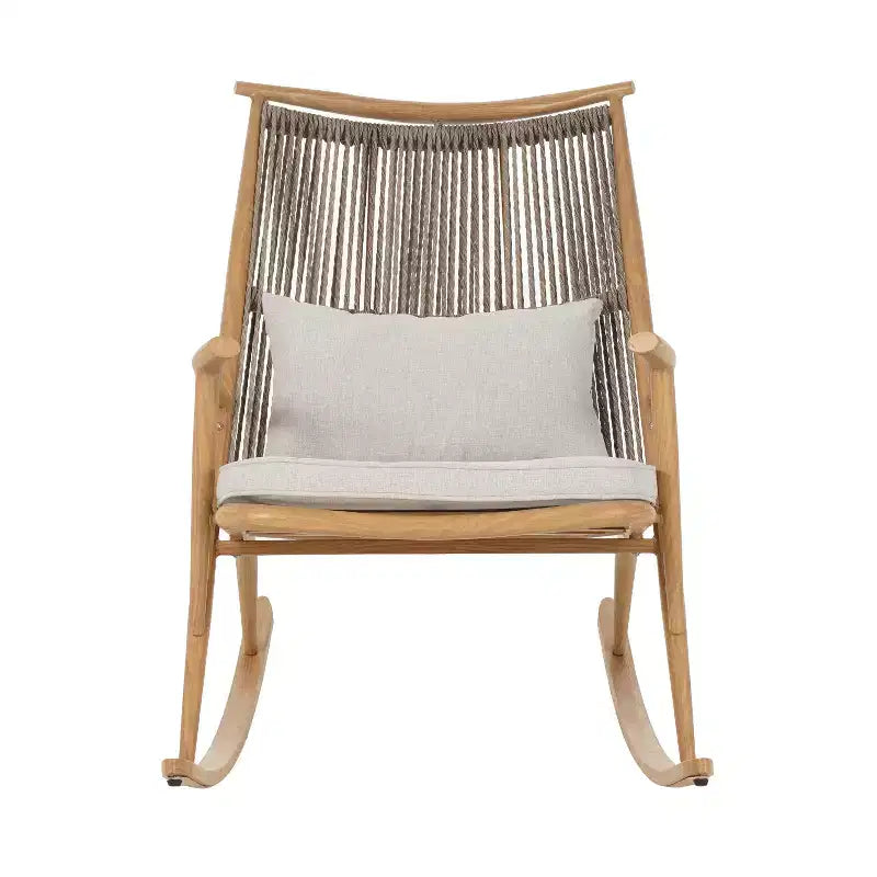 Silla mecedora de ratán para exteriores de 3 piezas Ilaria de Christopher Knight Home con mesa auxiliar de azulejos de cerámica