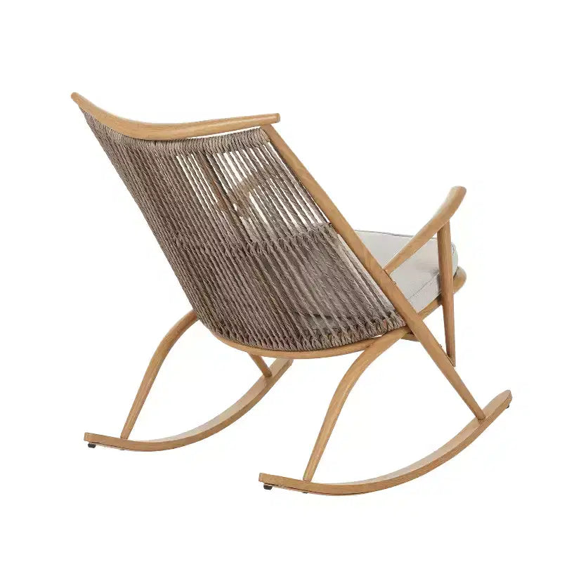 Silla mecedora de ratán para exteriores de 3 piezas Ilaria de Christopher Knight Home con mesa auxiliar de azulejos de cerámica