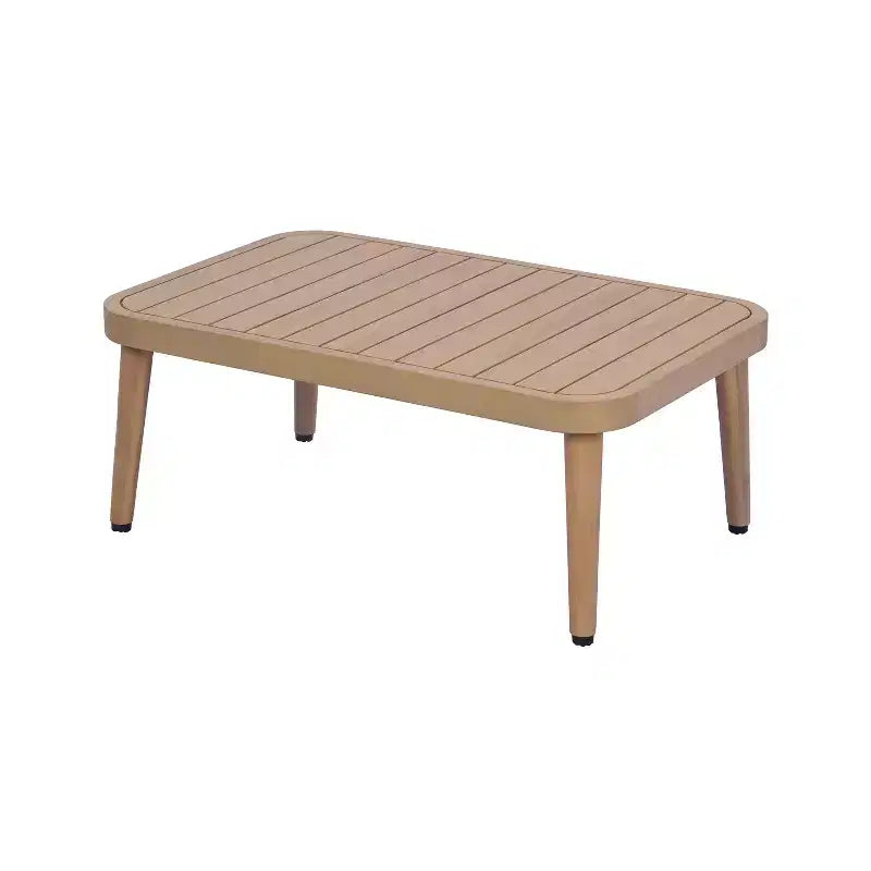 Christopher Knight Home Brixton 2-Piece Acacia Wood Curved Tub Patio Seating Set with Slatted Coffee Table