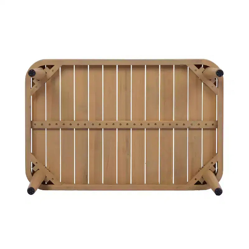 Christopher Knight Home Brixton 2-Piece Acacia Wood Curved Tub Patio Seating Set with Slatted Coffee Table