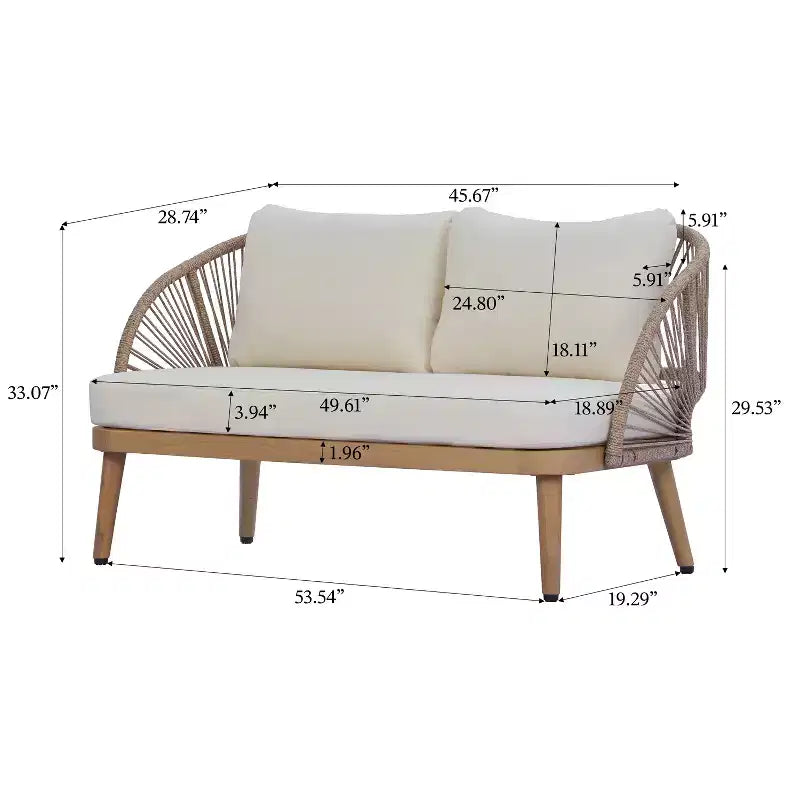 Christopher Knight Home Brixton 2-Piece Acacia Wood Curved Tub Patio Seating Set with Slatted Coffee Table