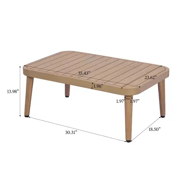 Christopher Knight Home Brixton 2-Piece Acacia Wood Curved Tub Patio Seating Set with Slatted Coffee Table