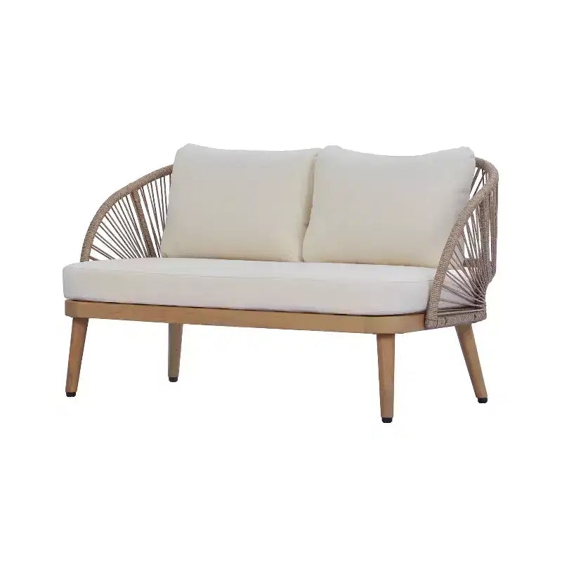 Christopher Knight Home Brixton 2-Piece Acacia Wood Curved Tub Patio Seating Set with Slatted Coffee Table